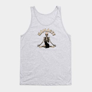 Yoga Namaste Black Cat in beige Tank Top